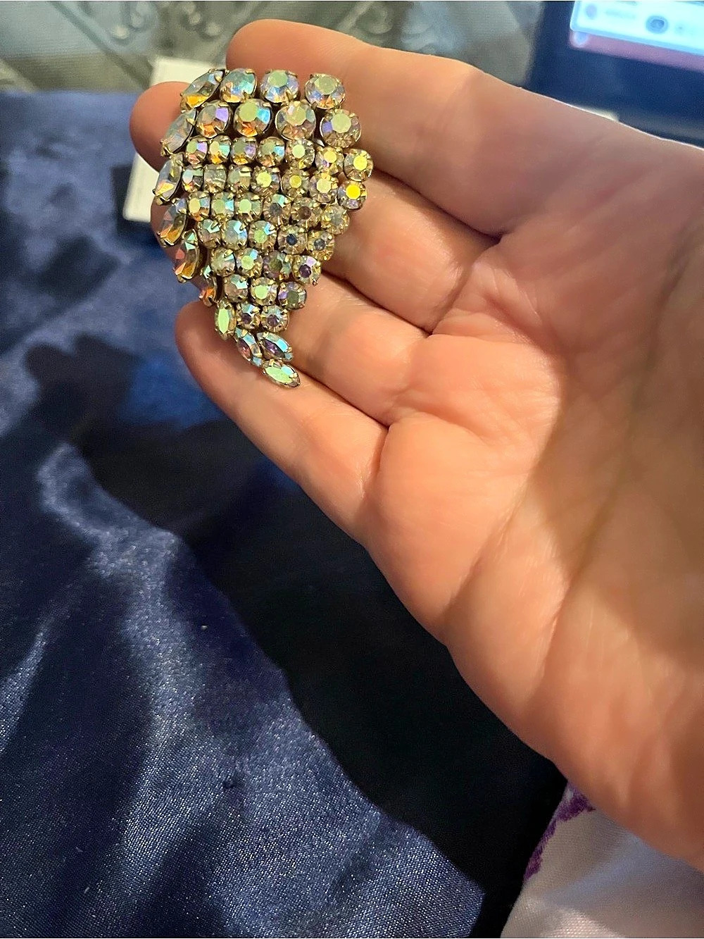 Jay Kel original,Rhinestone Statement Brooch in Gold